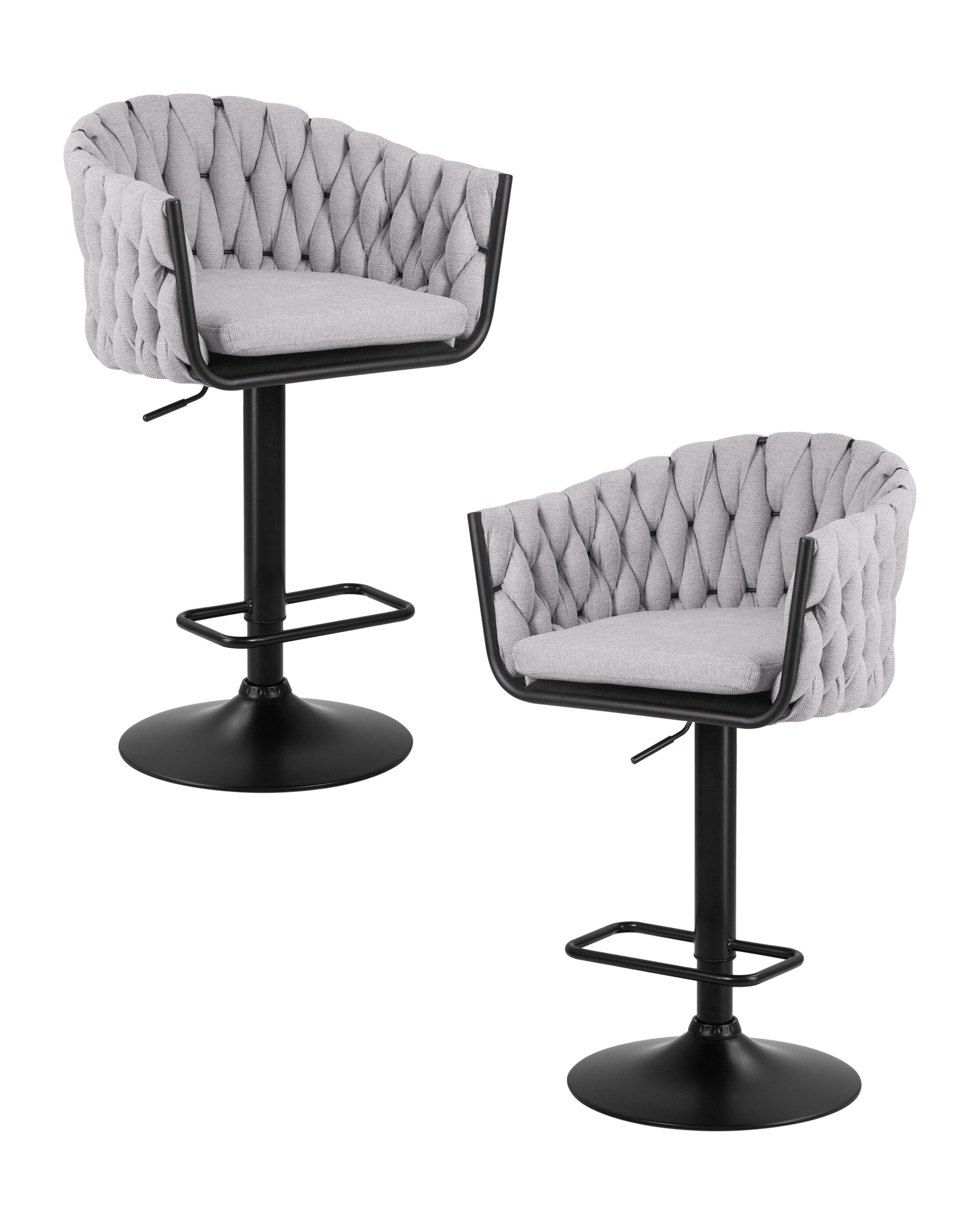 Набор 2 шт Стул барный LEON, серая ткань (LAR 275-17)