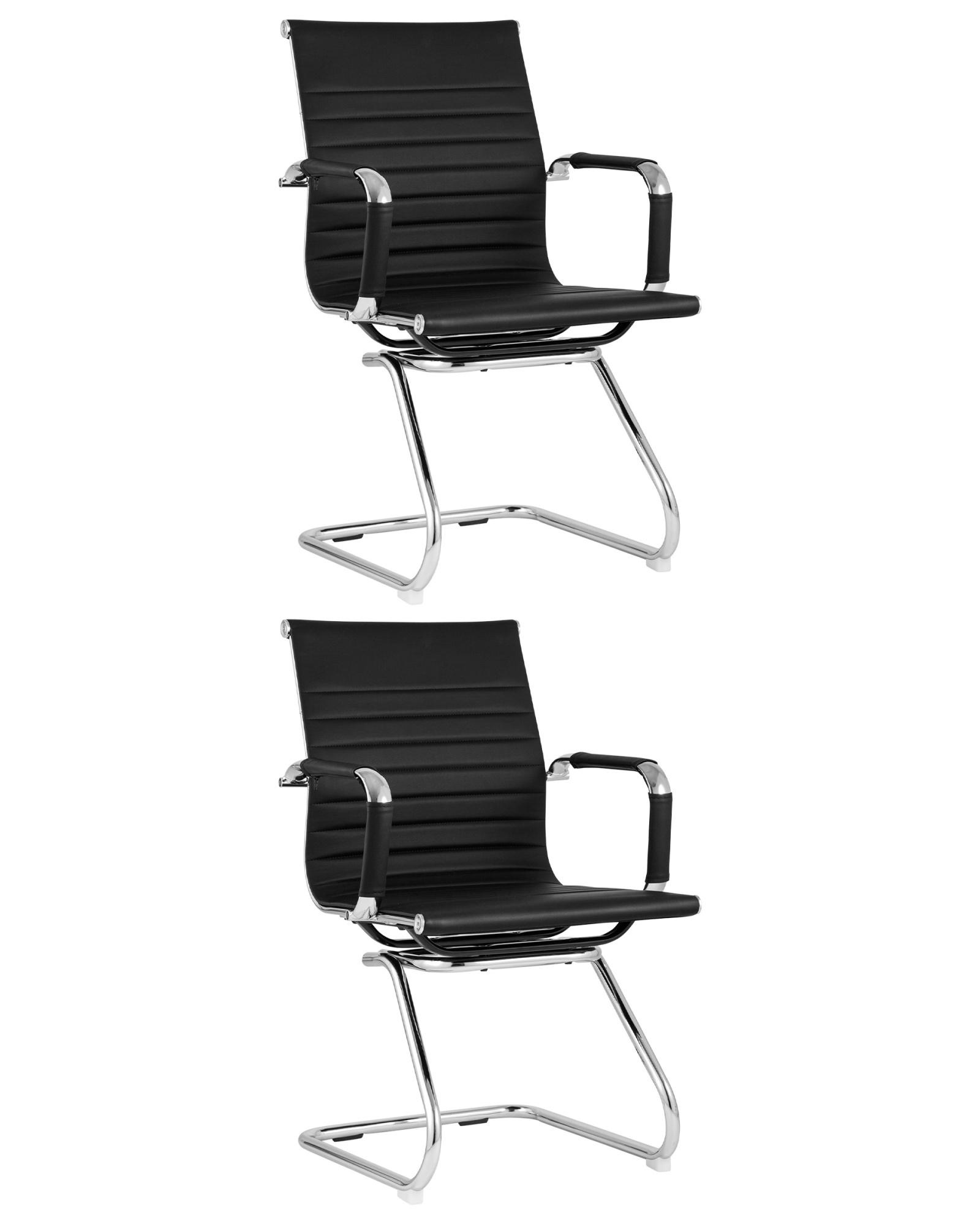 Кресло для посетителей Visit TopChairs черное 2 шт.