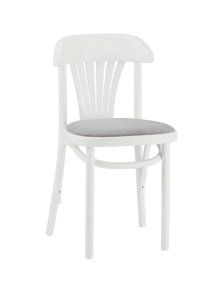 Стул Астра с мягким сиденьем белая эмаль, ткань RS15