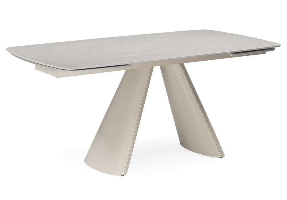 Керамический стол Grig 165(240)x90 серо-бежевый