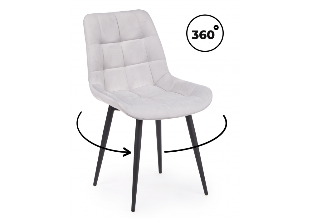 Стул на металлокаркасе Челси 360 К светло-серый (zd 960), черный np