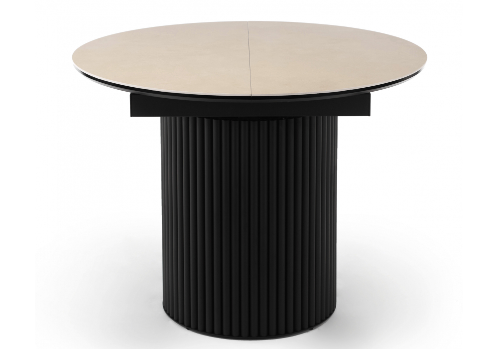 Керамический стол Стивен 100(140) okara light yellow, черный