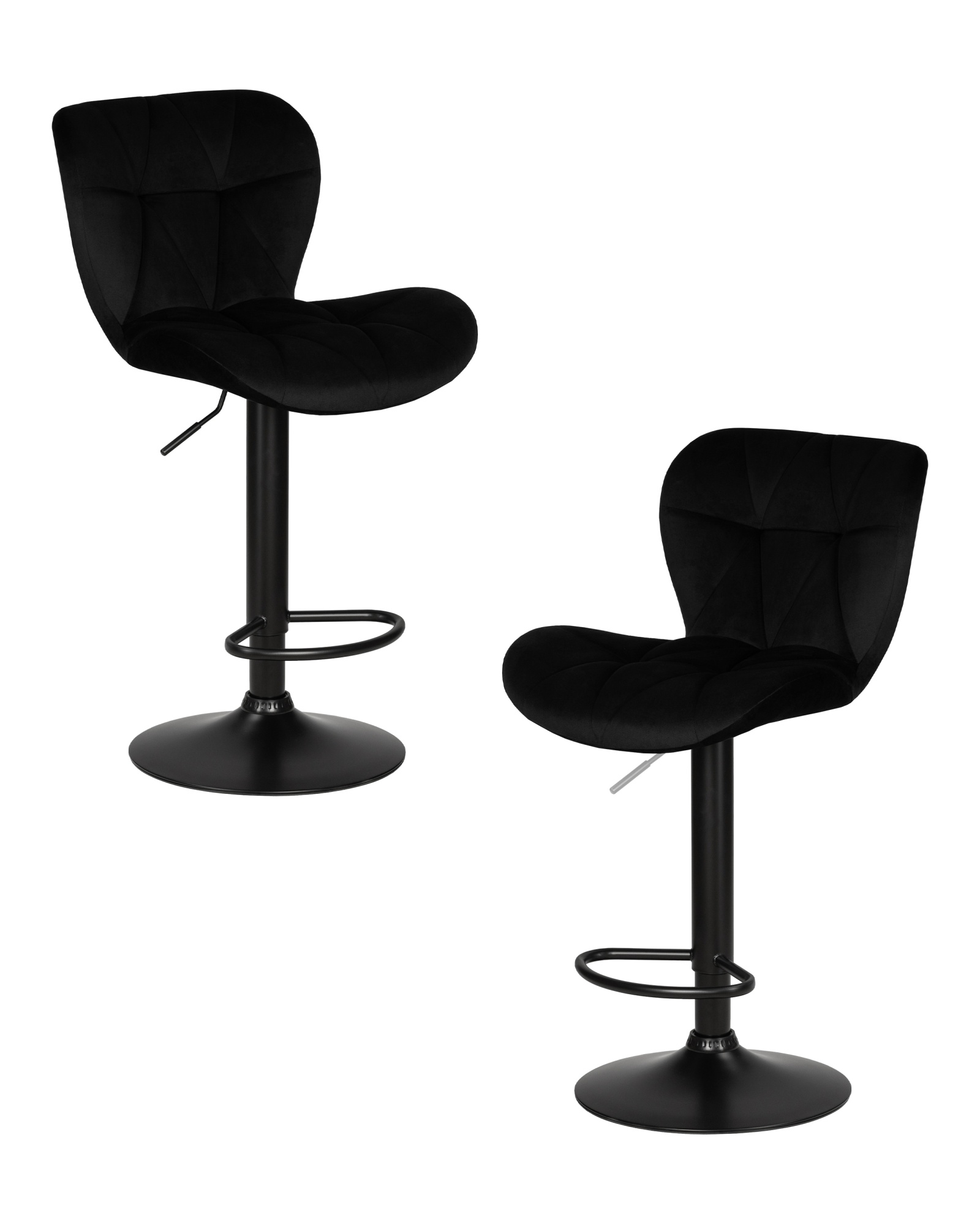 Набор 2 шт Стул барный BARNY BLACK, черный велюр (MJ9-101)