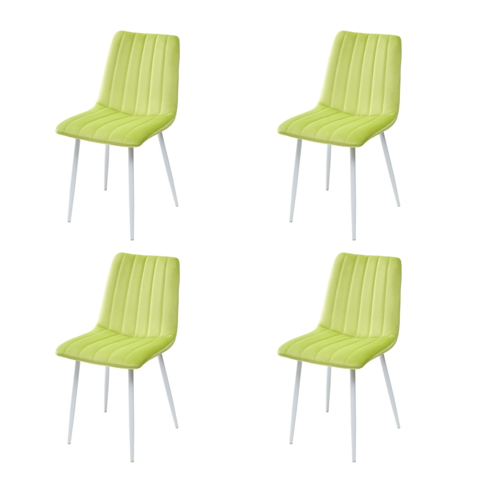 Стул DUBLIN G108-26 стебелек перца велюр, белый каркас