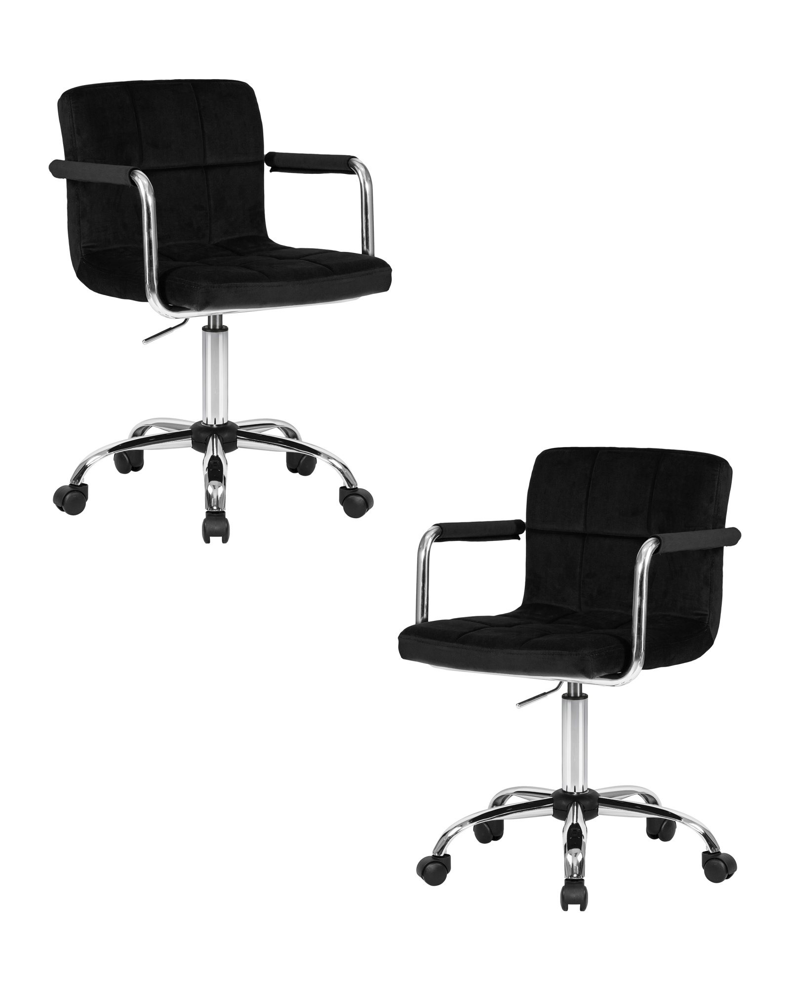 Набор 2 шт Офисное кресло для персонала TERRY, черный велюр (MJ9-101)