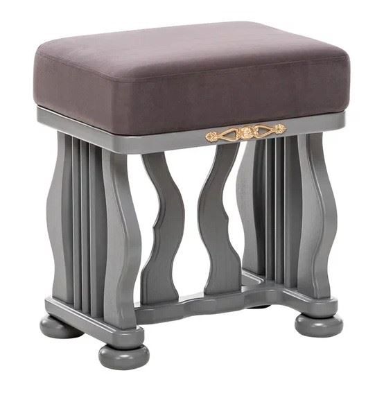 Банкетка Джульетта серый и коричневый, дерево и ткань