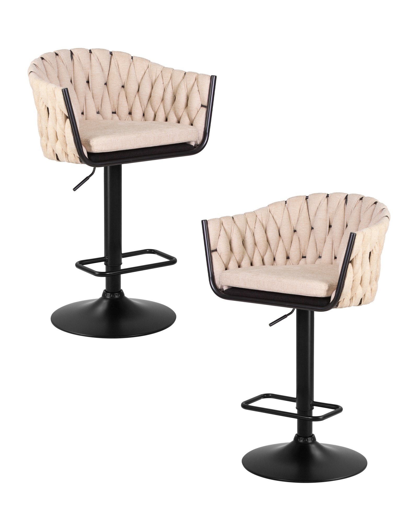 Набор 2 шт Стул барный LEON, бежевая ткань (LAR 275-1)