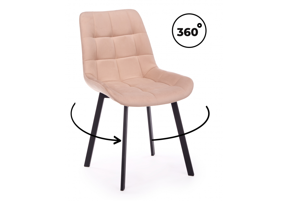 Стул на металлокаркасе Челси 360 П бежевый (zd 210), черный np