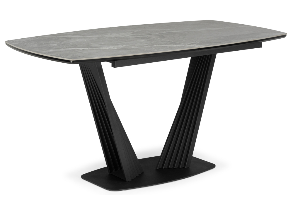 Керамический стол Вейл 160(205)х89 larka grey, черный