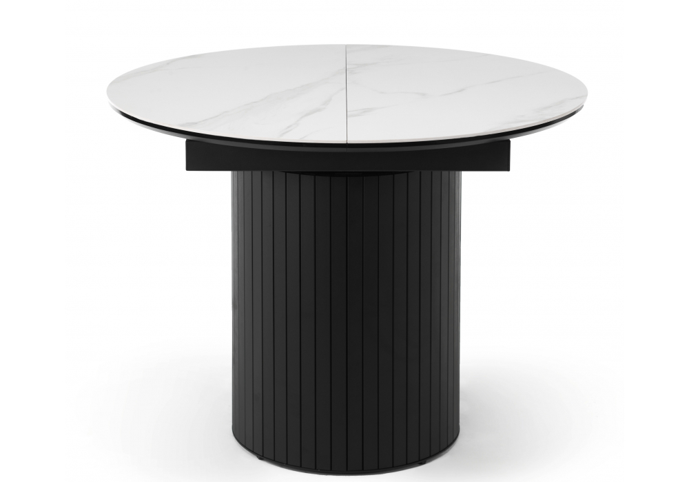 Керамический стол Лорен 100(140) snow white, черный