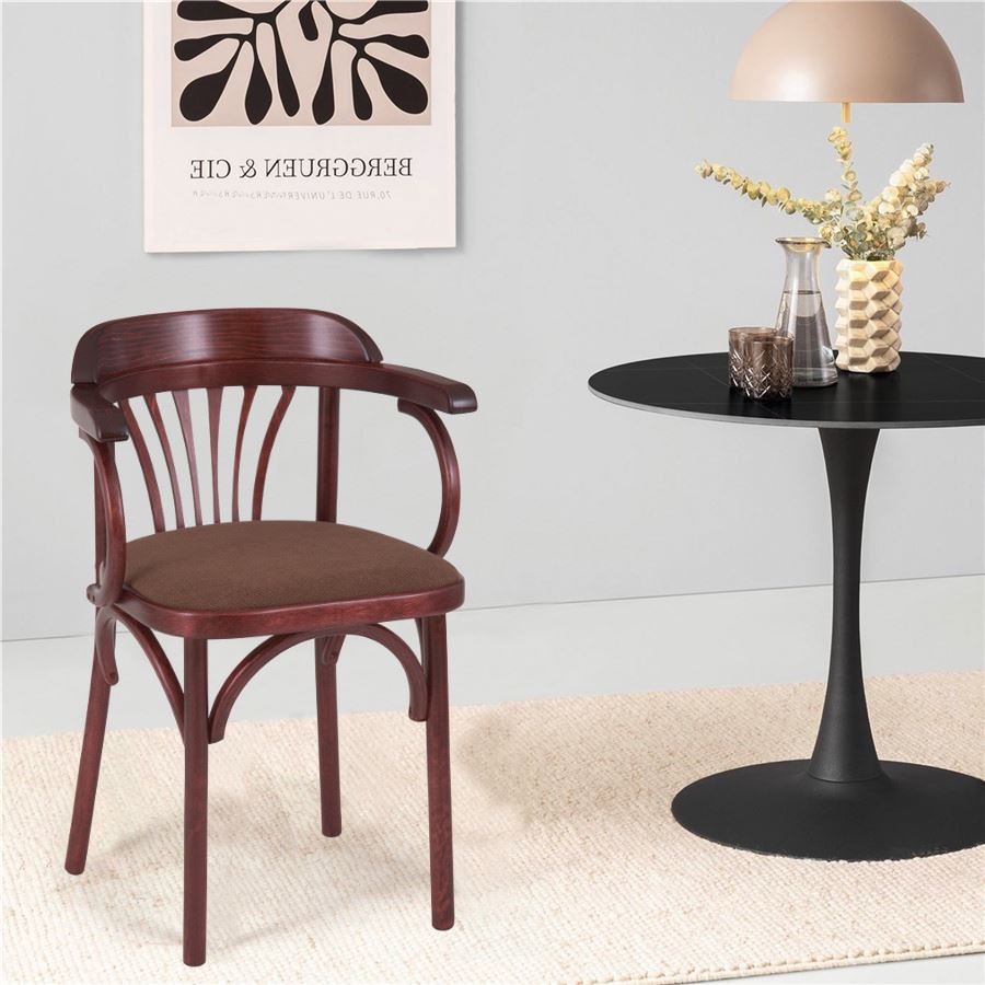 Стул Венский мягкий махагон, ткань М09