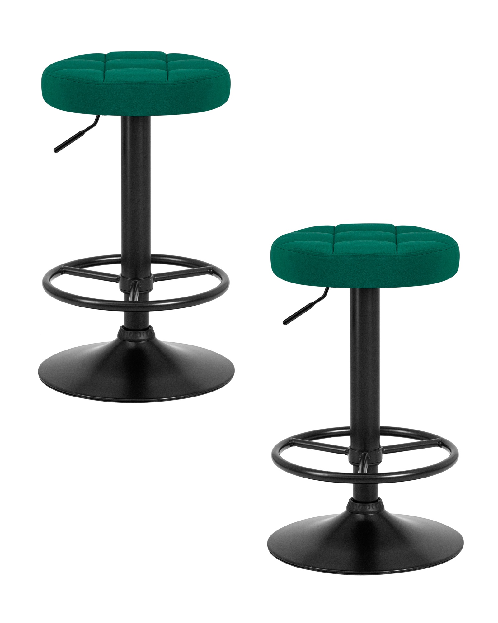 Набор 2 шт Табурет барный BRUNO BLACK, зеленый велюр (MJ9-88)