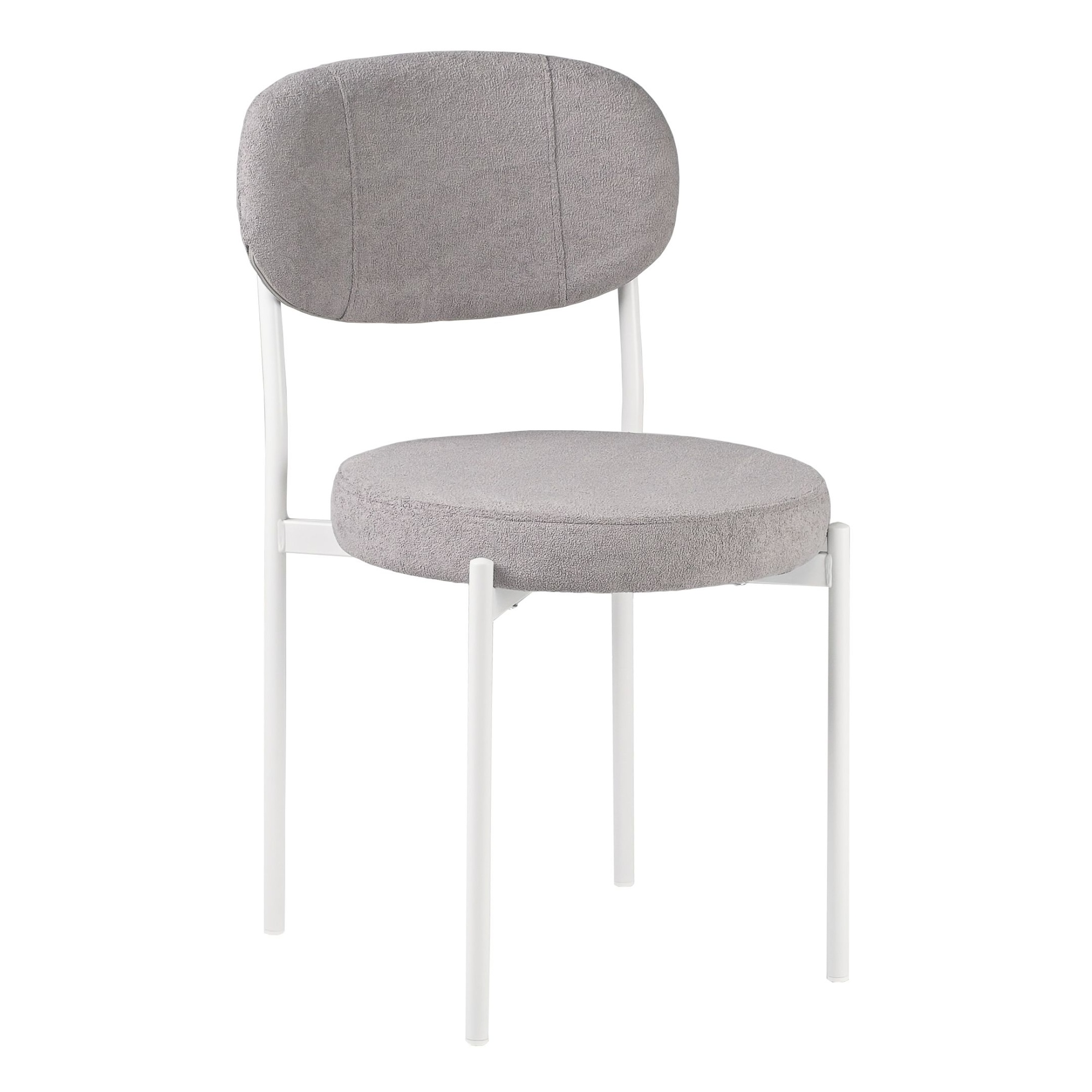 Стул Maso букле серый MOSS 960, белые ножки