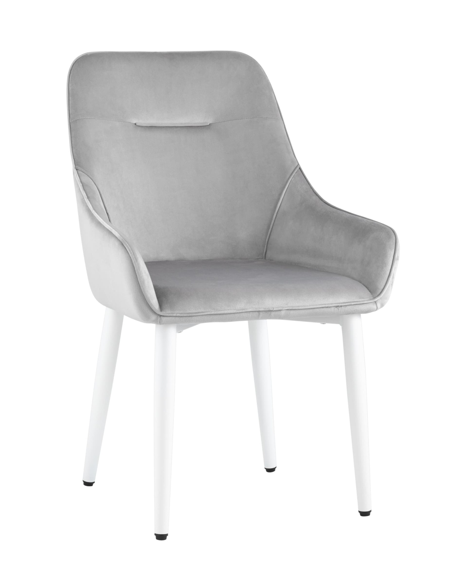 Стул Диана велюр серый ножки белые Стул Диана велюр серый ножки белые