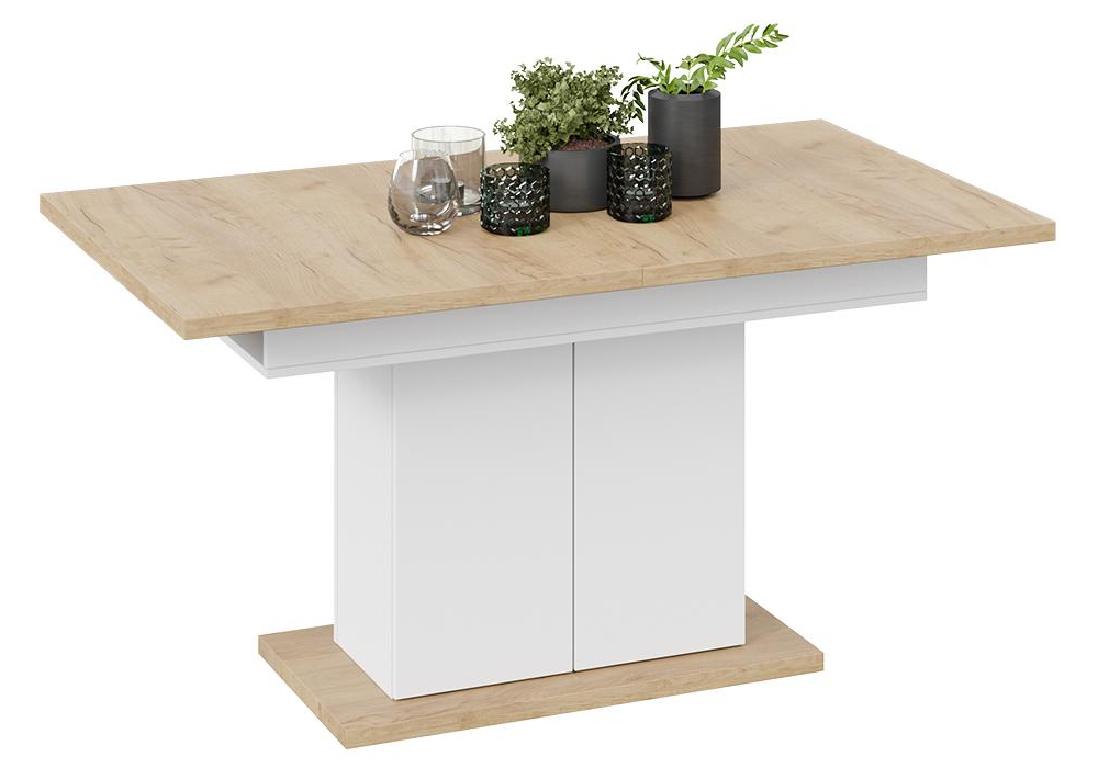 Стол деревянный Детройт Тип 1 белый, дуб крафт золотой