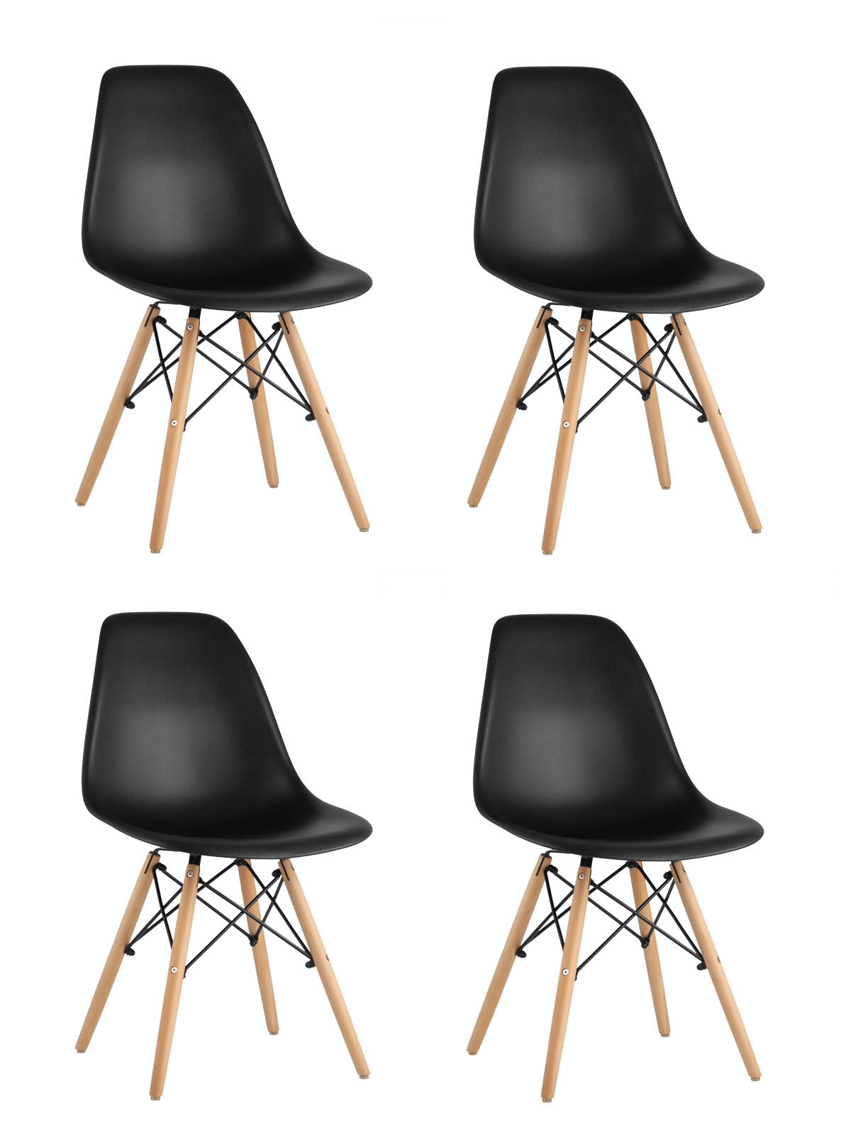 Стул Eames Style DSW черный x4 (разборный каркас)