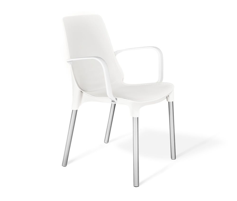 стул кресло с подлокотниками белый