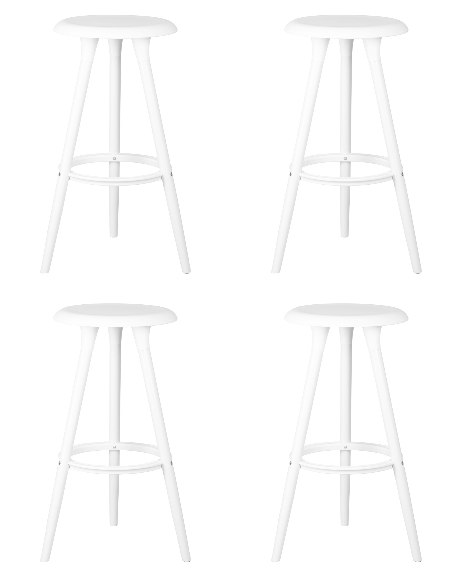 Набор 4 шт Табурет барный ROYCE WHITE, белый (W-02)