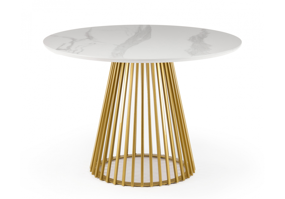 Керамический стол Нэнси 110 patagonoa bianco repose, золото