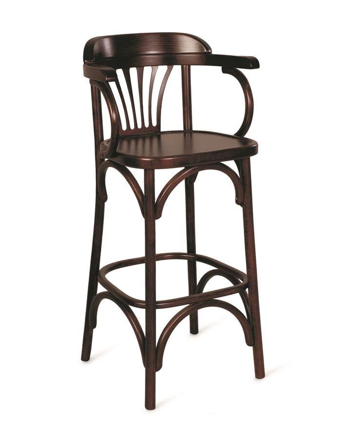 Барный деревянный стул Венский 750 темный тон с твердым сиденьем