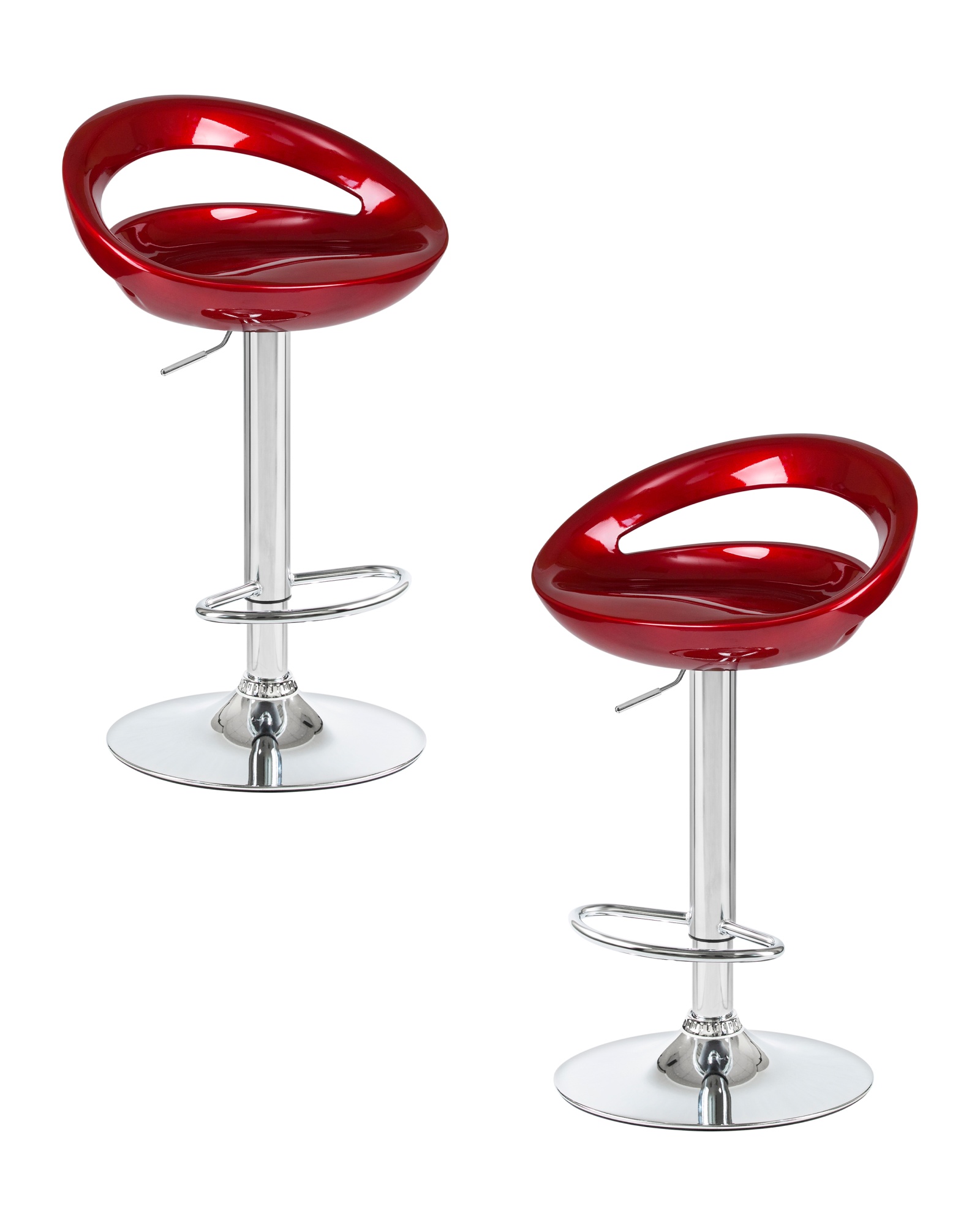 Набор 2 шт Стул барный DISCO, бордовый металлик