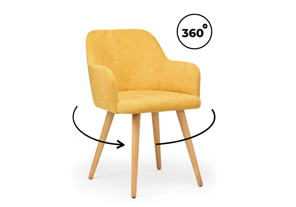 Стул деревянный Инфини 360 горчичный (ocean 016), светлое дерево