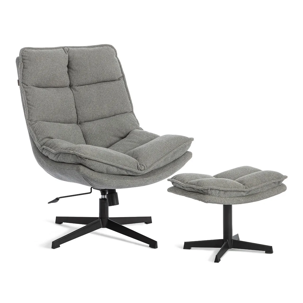 Кресло лаунж Reflex/Рефлекс с пуфом светло-серый