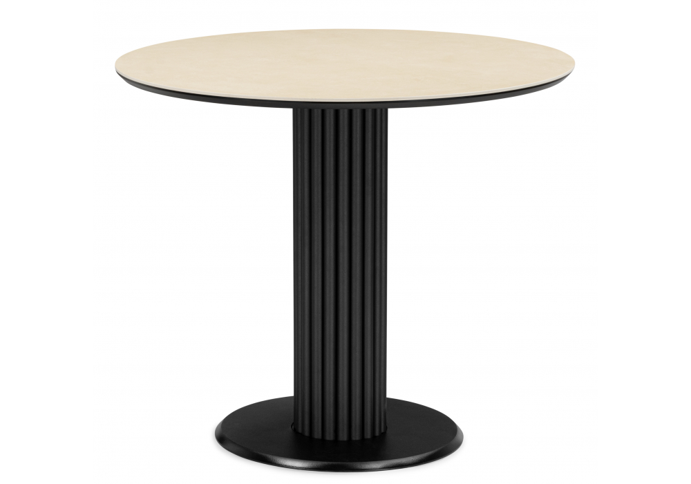 Керамический стол Кэмерон 90 okara light yellow, черный