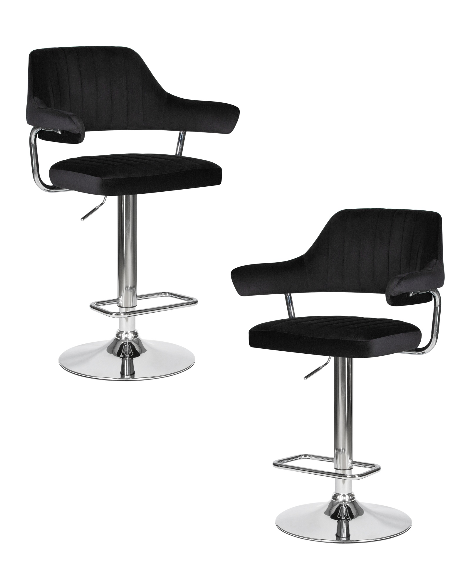 Набор 2 шт Стул барный CHARLY, черный велюр (MJ9-101)