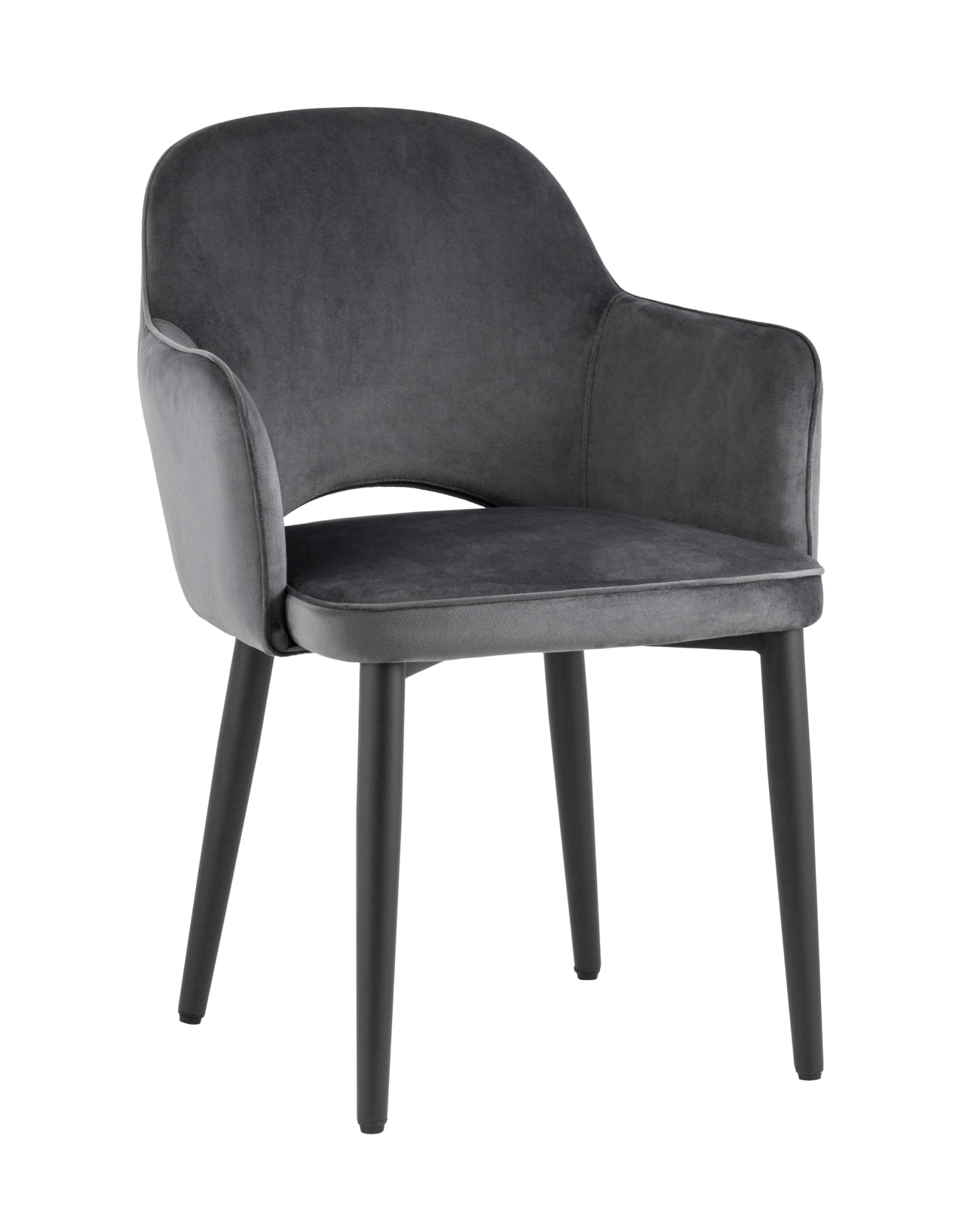 Стул Венера ткань и металл, серый и черный