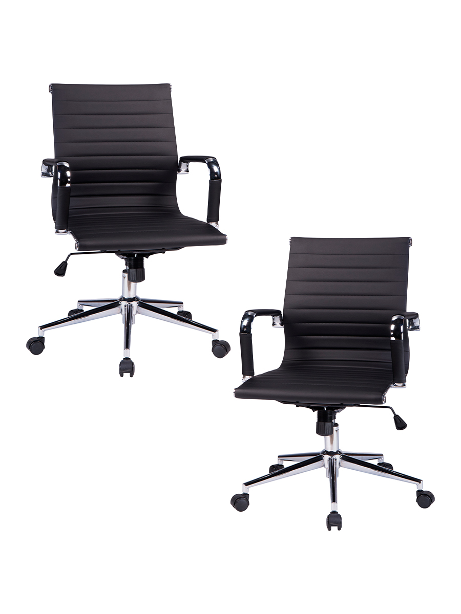 Набор 2 шт Офисное кресло для руководителей CLAYTON, черный