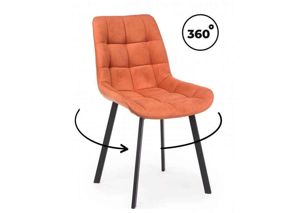 Стул на металлокаркасе Челси 360 П терракотовый (zd 432), черный np