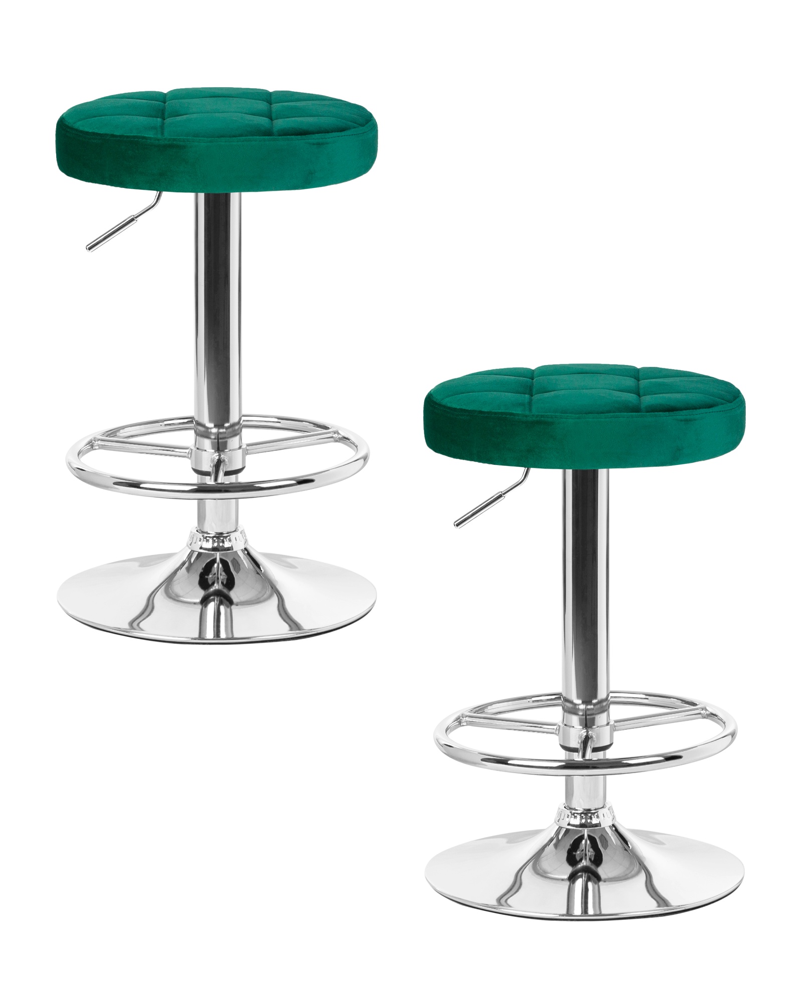 Набор 2 шт Табурет барный BRUNO, зеленый велюр (MJ9-88)