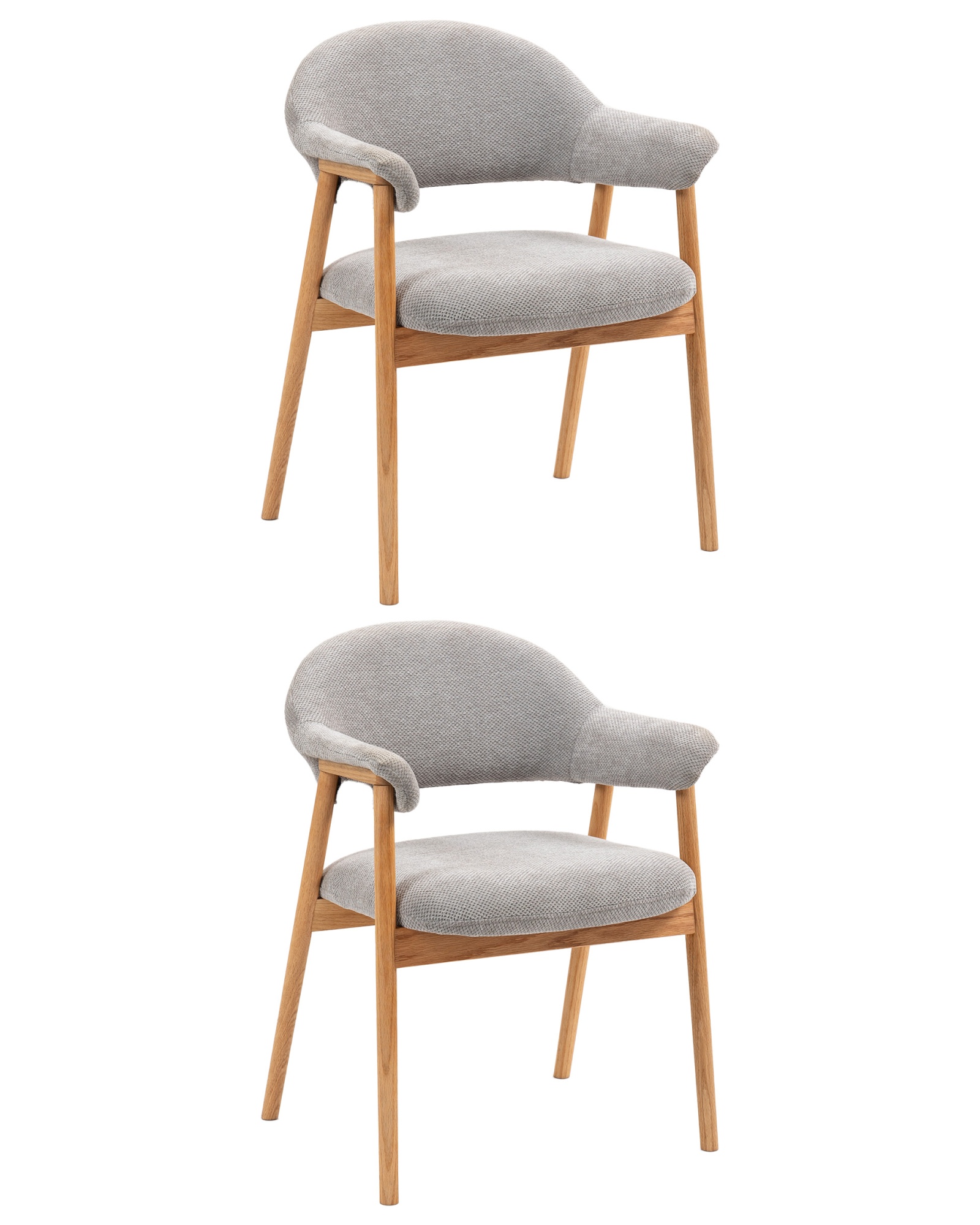 Стул обеденный Tavu с деревянными ножками серый 2 шт.