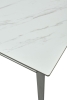 Стол CREMONA 140 KL-99 белый мрамор матовый итальянская керамика, черный каркас