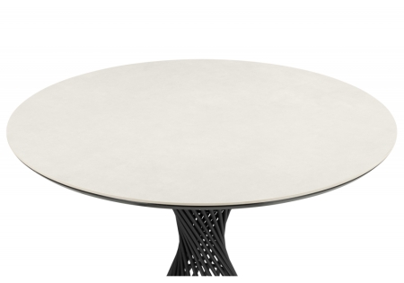 Керамический стол Вивиен 90 carmen light grey, черный