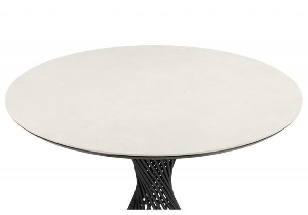 Керамический стол Вивиен 90 carmen light grey, черный