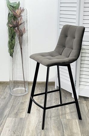 Полубарный стул CHILLI-Q SQUARE графит #14 велюр, черный каркас (H=66cm) Полубарный стул CHILLI-Q SQUARE графит #14 велюр, черный каркас (H=66cm)