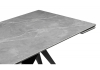 Керамический стол Блэкберн 140(200)х80 серый мрамор larka grey, черный