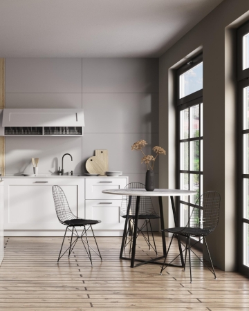 Стул обеденный Eiffel черный с черной подушкой