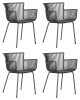 Набор 4 шт Стул обеденный ROSS, темно-серый (GR-04) без подушки