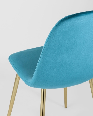 Стул Валенсия велюр аквамарин золотые ножки Стул Валенсия велюр аквамарин золотые ножки