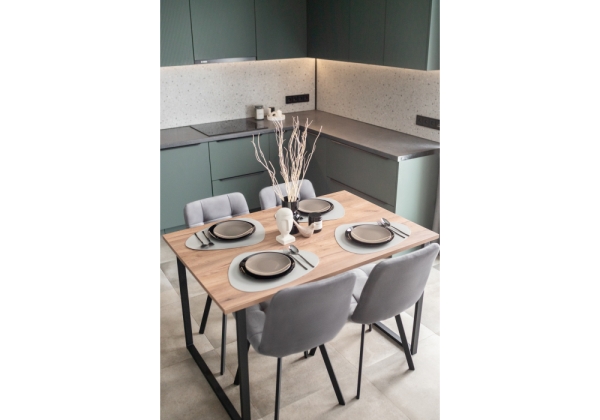 Стол деревянный Лиман 117 х 77 дуб крафт табачный, черный матовый Стол деревянный Лиман 117 х 77 дуб крафт табачный, черный матовый