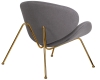 Кресло дизайнерское EMILY, серая ткань, золотое основание фото в интернет-магазине Stoolmarket