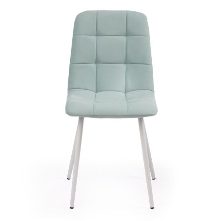 Стул CHILLY MAX велюр и металл, 45х54х90 см, бирюзовый 20, белый