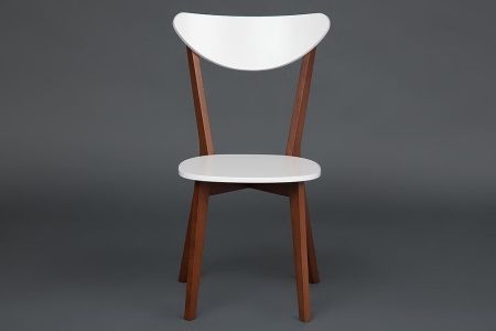 Стул жесткое сиденье MAXI (Макси) белый, коричневый