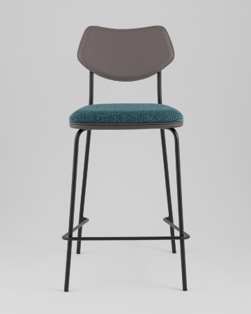 Стул полубарный Casey темно-бирюзовый с серой экокожей