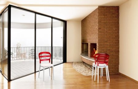 Стул пластиковый Miss Bibi белый, красный