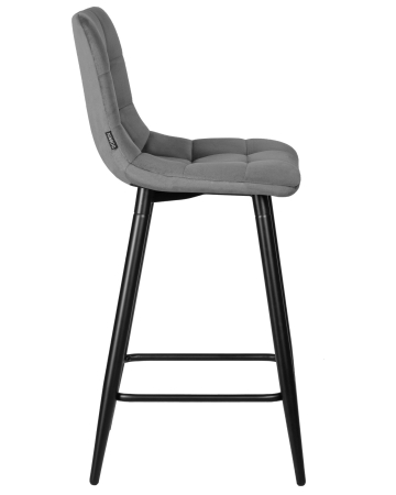 Набор 2 шт Стул полубарный OLIVIA, черные матовые ножки, темно-серый велюр (108-91)