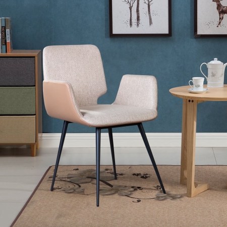 Стул с подлокотниками Adam рогожка комби бежевый